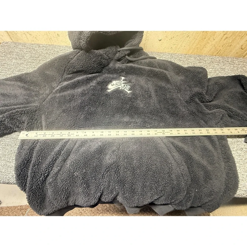 Jordan Mens Air Sherpa Fleece Hoodie Black Jumpman Logo Pullover XXL CV2253-010